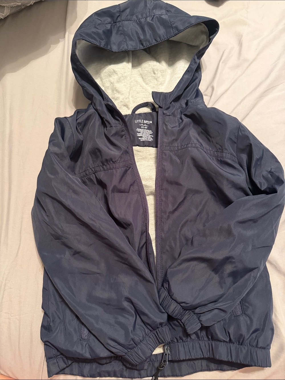 Little Bipsy Navy Hooded Windbreaker Jacket